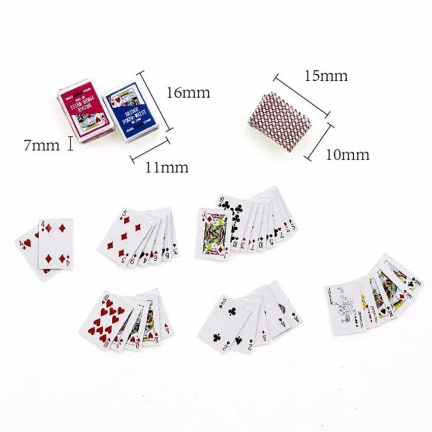 Mini Poker Playing Cards – Full 54-Card Deck | Pocket-Sized Travel Card Game