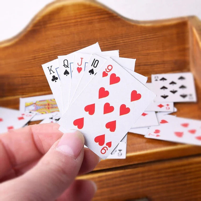 Mini Poker Playing Cards – Full 54-Card Deck | Pocket-Sized Travel Card Game
