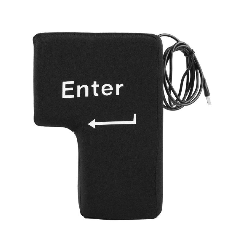 Giant USB Enter Key Button – Stress Relief Desk Toy & Nap Pillow