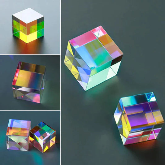 K9 Optical Glass Cube Prism – Six-Sided Rainbow Light Beam Splitter