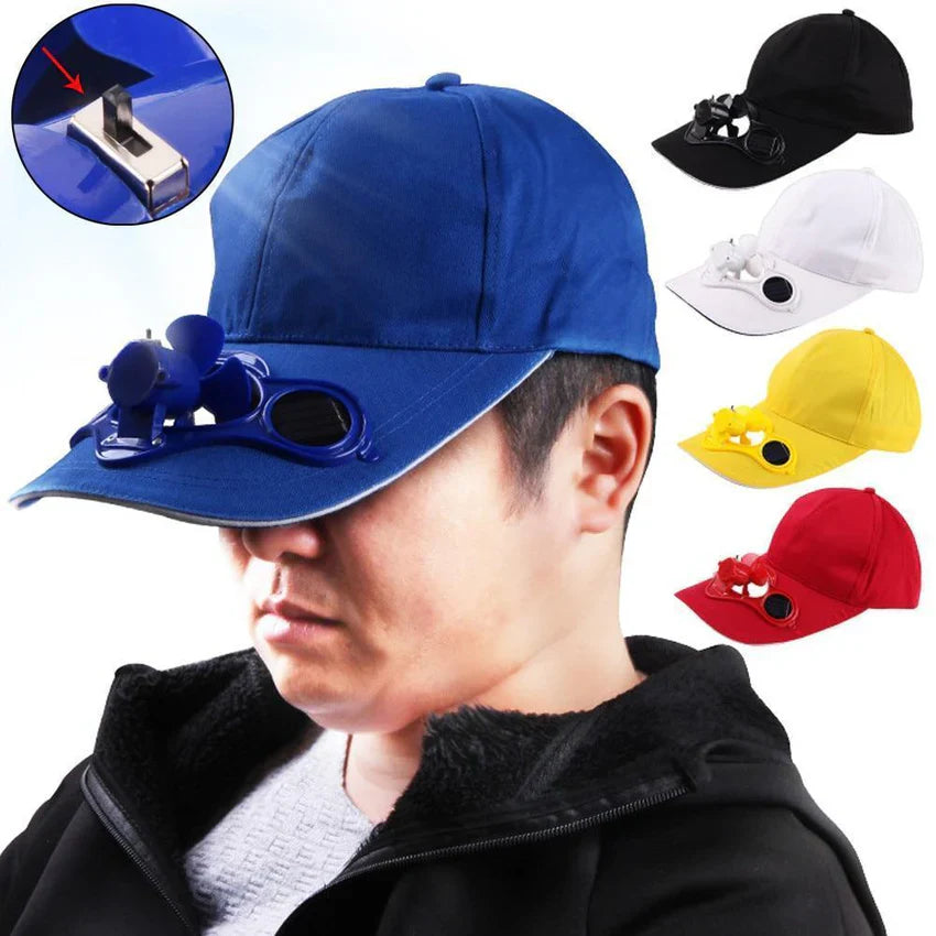 Solar Powered Fan Cap – Hands-Free Cooling Hat for Outdoor Sports & Summer Activities