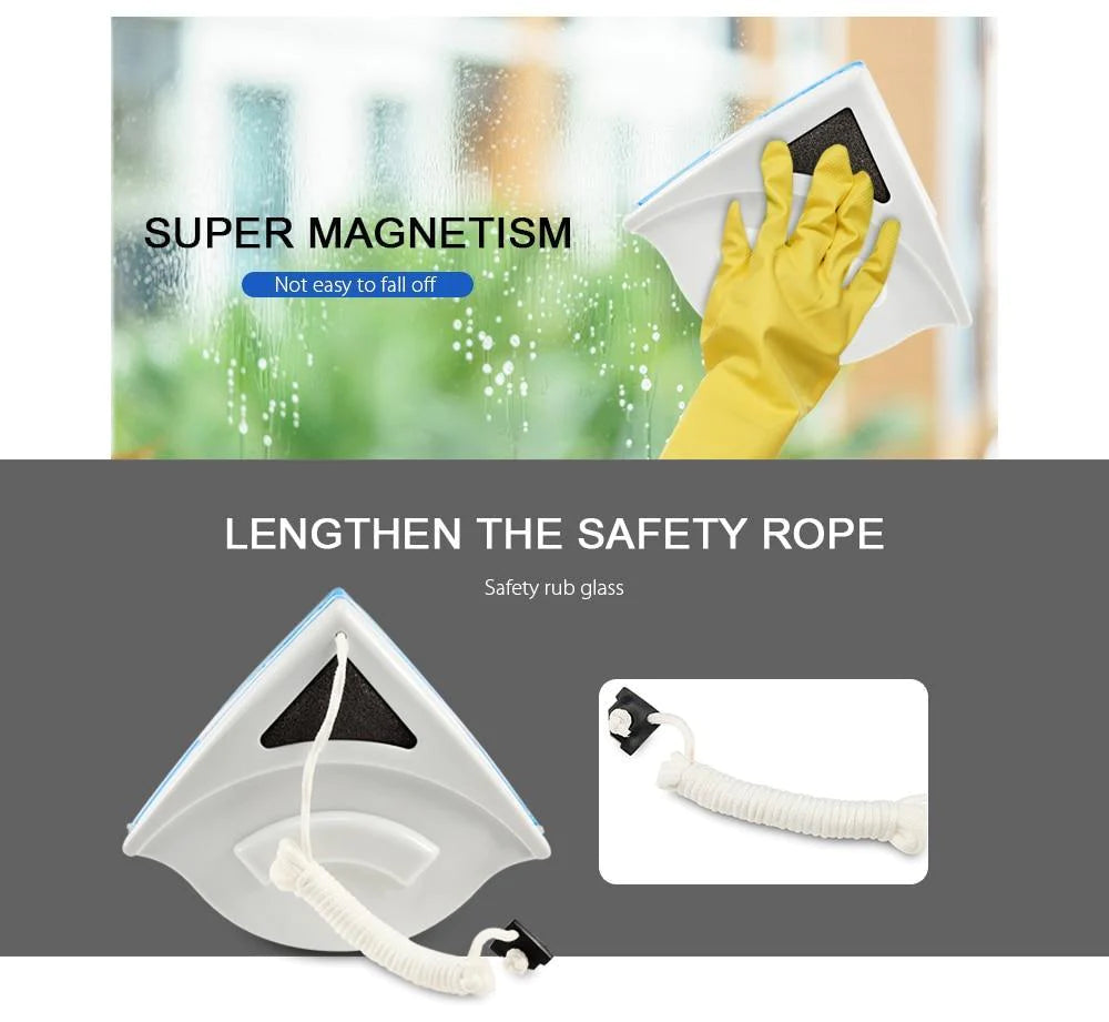 Double-Sided Magnetic Window Glass Cleaner – Clean Inside & Outside Simultaneously