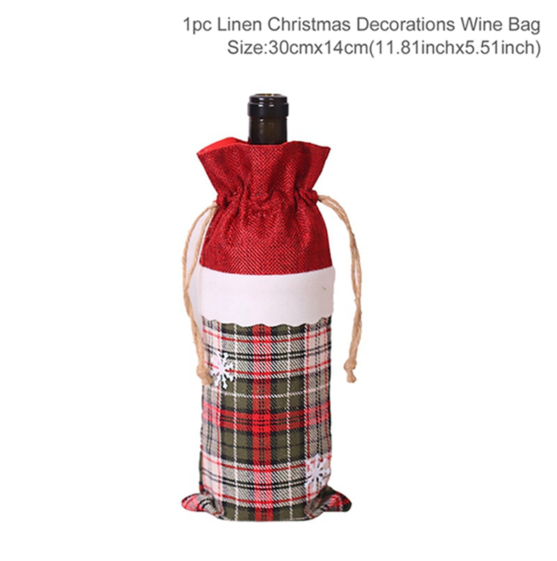 Christmas Wine Bottle Cover - Festive Holiday Table Decoration