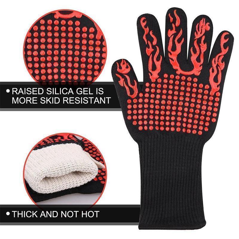 1472°F Heat Resistant BBQ Gloves – Fireproof Aramid Oven Mitts for Grilling, Cooking & Baking
