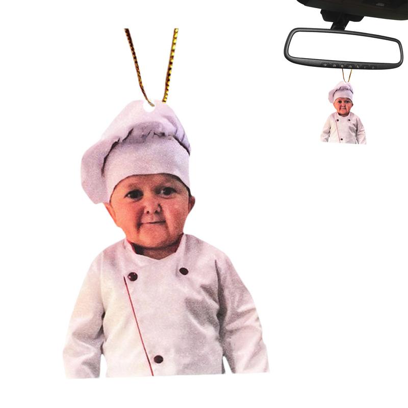 Hasbulla Character Car Rearview Mirror Pendant – Funny Acrylic Car Accessory