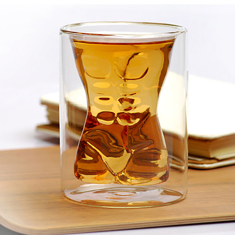 Novelty Figure Shape Glass Mug - Unique Borosilicate Coffee & Tea Cup
