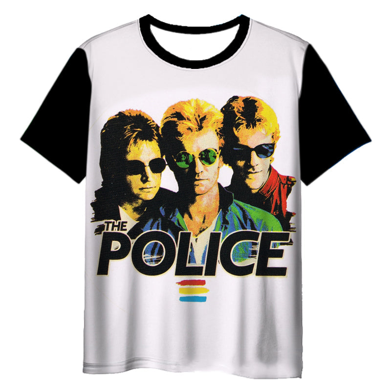 The Police Rock Band 3D Printed T-Shirt – Short Sleeve Hip Hop Harajuku Tee