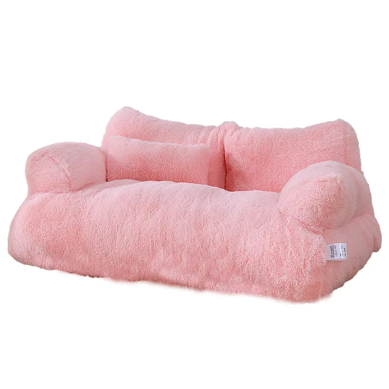 Luxury Cat Bed Sofa – Plush Soft Cosy Pet Sofa with Anti-Slip Base & Pillow