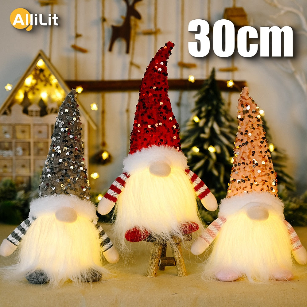 Christmas Gnome Elf Doll - 30cm LED Light Holiday Decoration