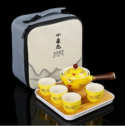 Chinese Gongfu Tea Set – 360° Rotation Ceramic Tea Maker & Infuser Cup for Pu’er