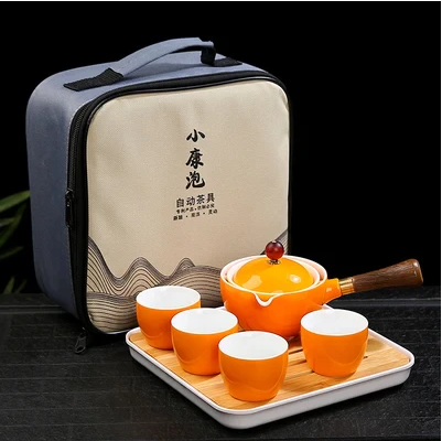 Chinese Gongfu Tea Set – 360° Rotation Ceramic Tea Maker & Infuser Cup for Pu’er