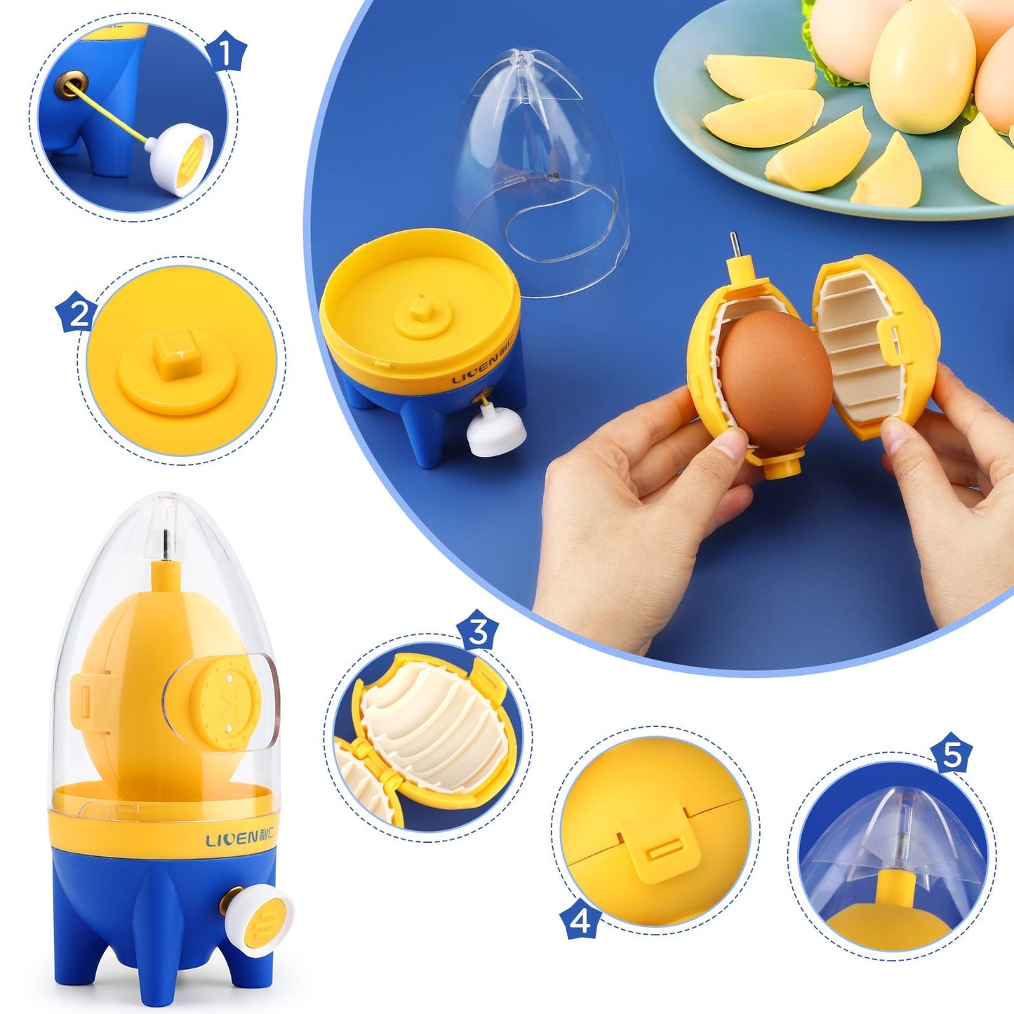 Manual Egg Shaker - Golden Egg Maker Stirrer for Scrambled Eggs