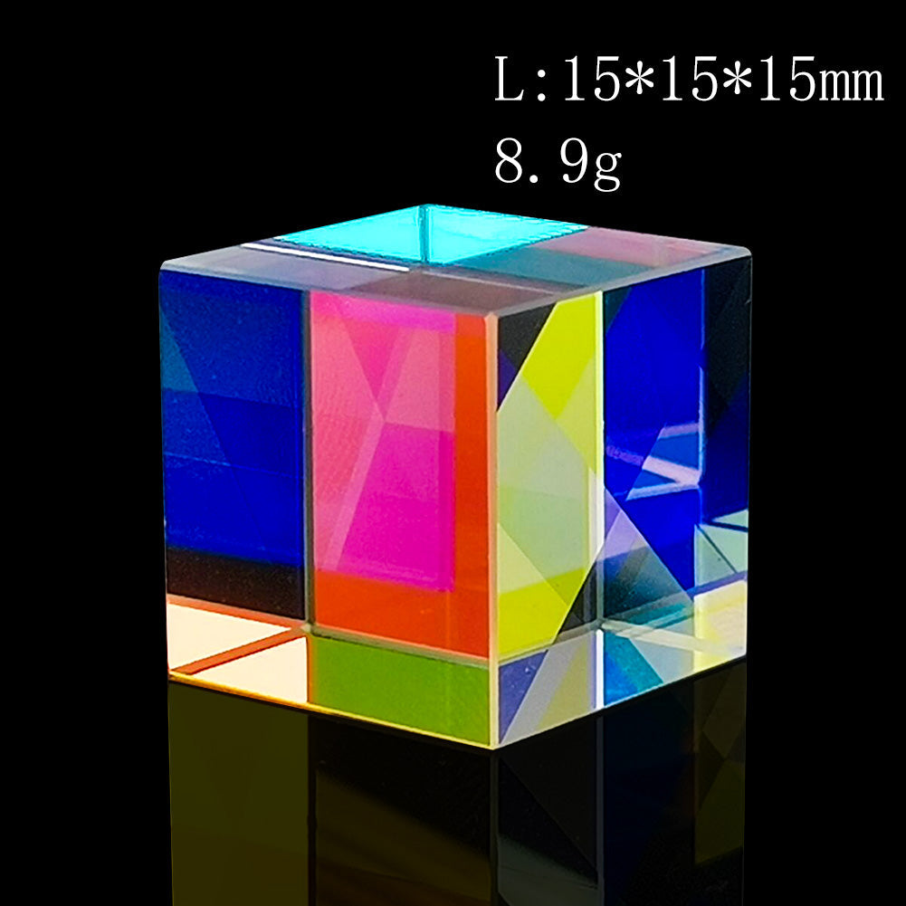 K9 Optical Glass Cube Prism – Six-Sided Rainbow Light Beam Splitter