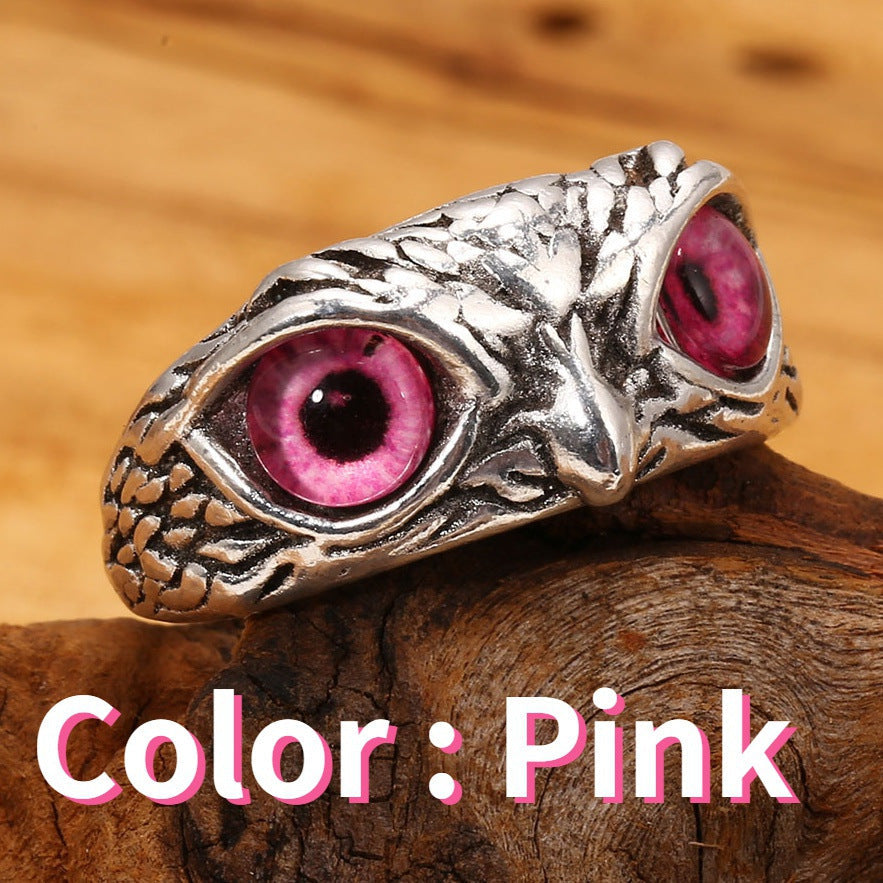 Owl Eye Adjustable Ring – Vintage Retro Alloy Open Ring for Men & Women | 6 Colours