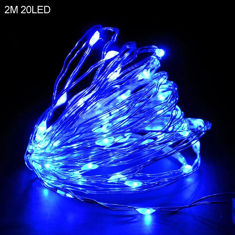 2M Santa Claus & Snowflake LED String Lights – 20 LED Festive Indoor Christmas Fairy Lights