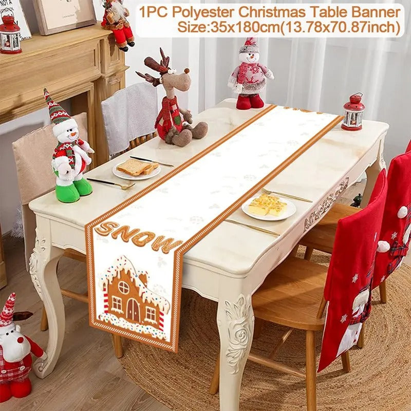 Merry Christmas Table Runner – Festive Holiday Table Decoration for Dining, Parties & Xmas Gatherings