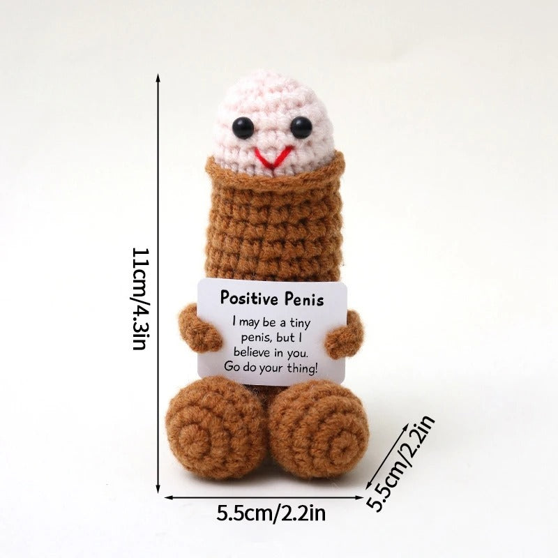Positive Crochet Doll – Funny Valentine's Day Gift with Card