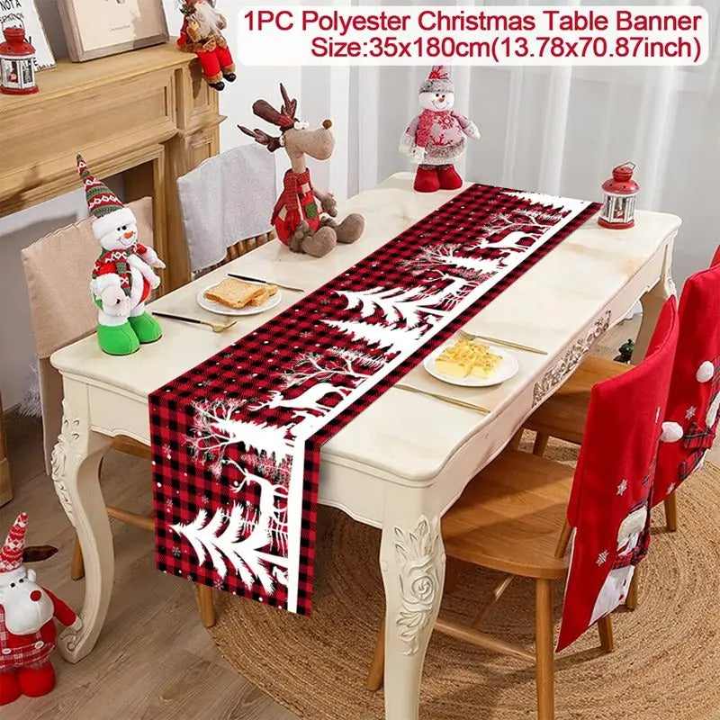 Merry Christmas Table Runner – Festive Holiday Table Decoration for Dining, Parties & Xmas Gatherings