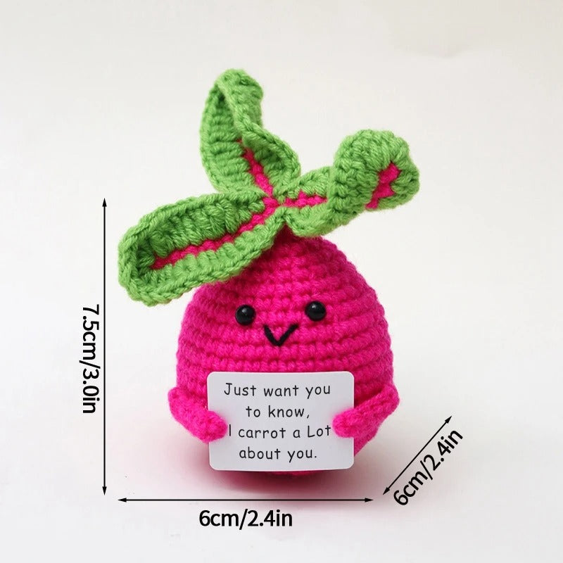 Positive Crochet Doll – Funny Valentine's Day Gift with Card
