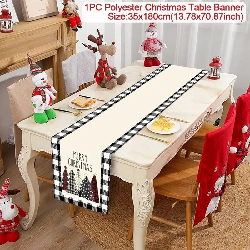 Merry Christmas Table Runner – Festive Holiday Table Decoration for Dining, Parties & Xmas Gatherings
