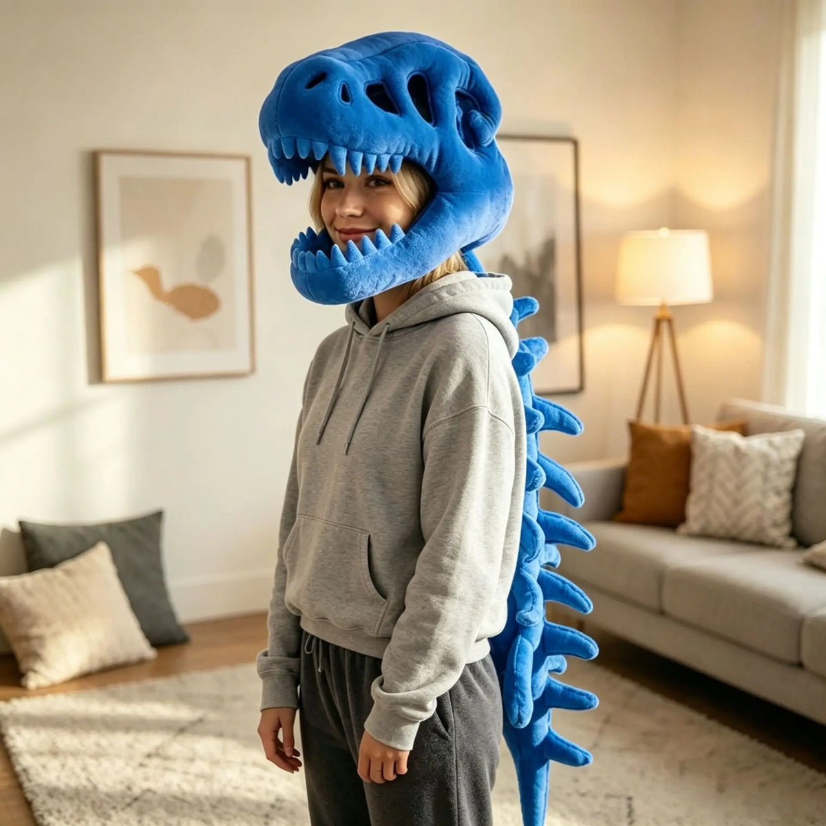 Dinosaur Skeleton Plush Headgear – Halloween Costume Accessory