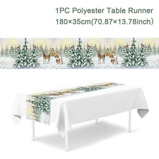 Merry Christmas Table Runner – Festive Holiday Table Decoration for Dining, Parties & Xmas Gatherings