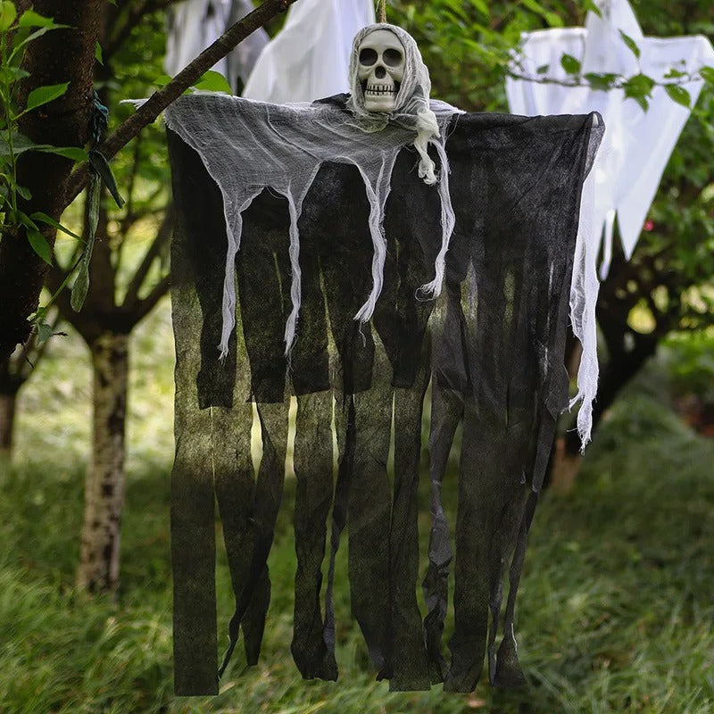 Prisoner Ghost in Cage – Scary Skull Prop Electric Skeleton Halloween Decoration