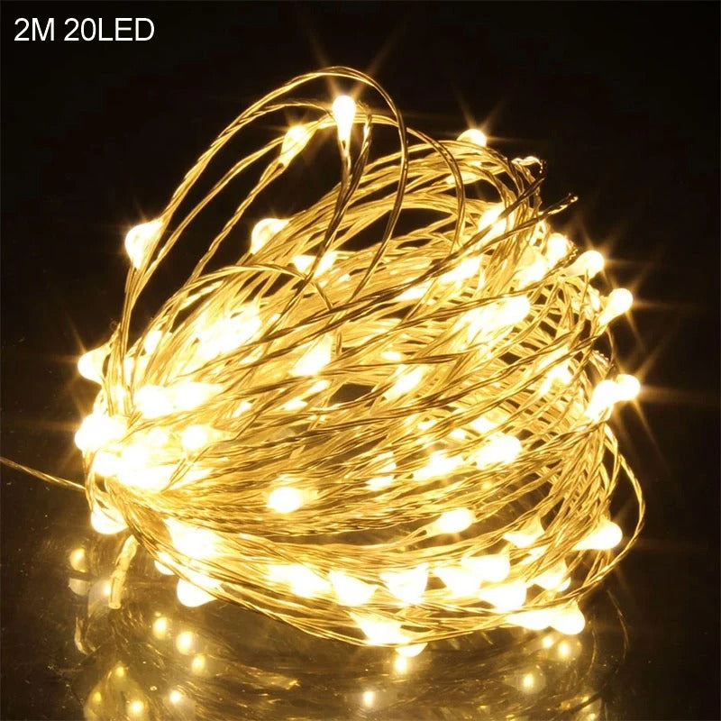 2M Santa Claus & Snowflake LED String Lights – 20 LED Festive Indoor Christmas Fairy Lights