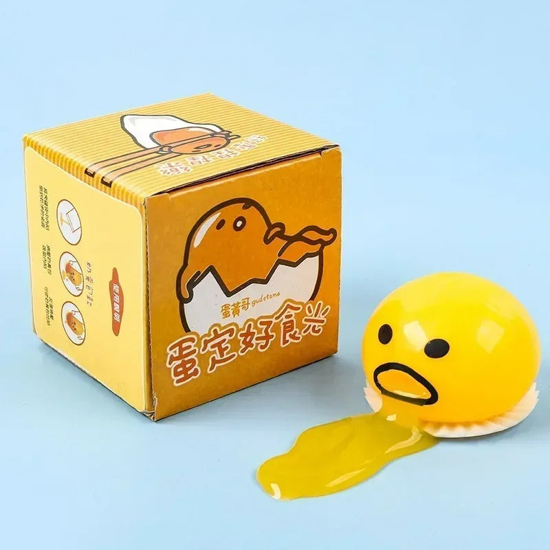 Vomiting Egg Yolk Squeeze Toy – Funny Anti-Stress Squishy Gadget for Kids & Adults