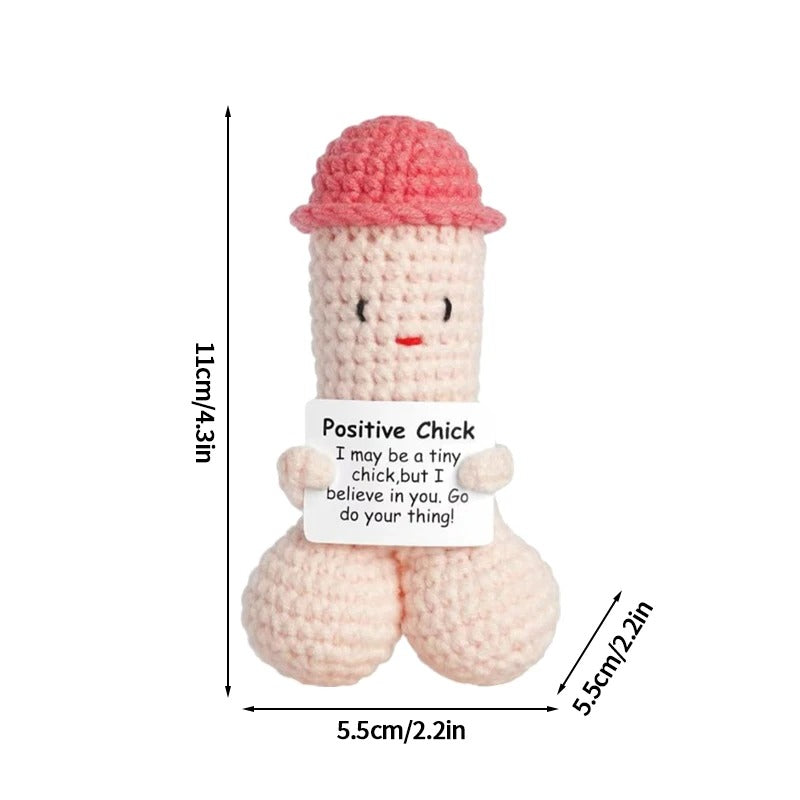 Positive Crochet Doll – Funny Valentine's Day Gift with Card
