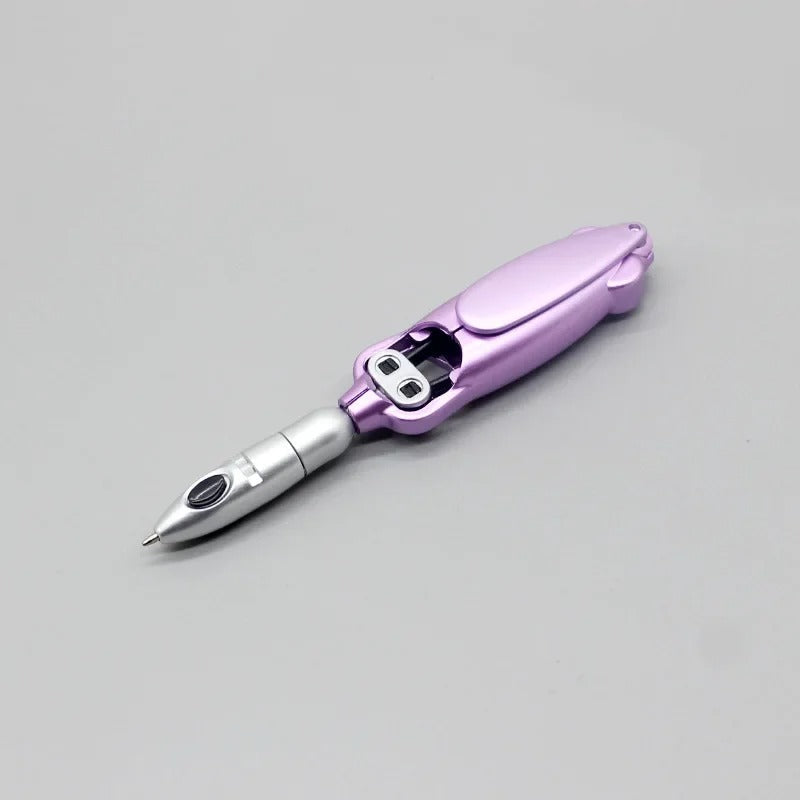 Transforming Folding Ballpoint Pen 0.5mm - Unique Squid Design Black Gel Pen for Students & Office