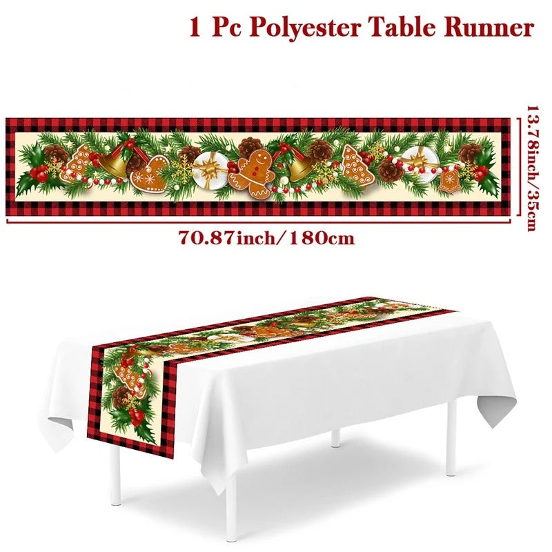Merry Christmas Table Runner – Festive Holiday Table Decoration for Dining, Parties & Xmas Gatherings