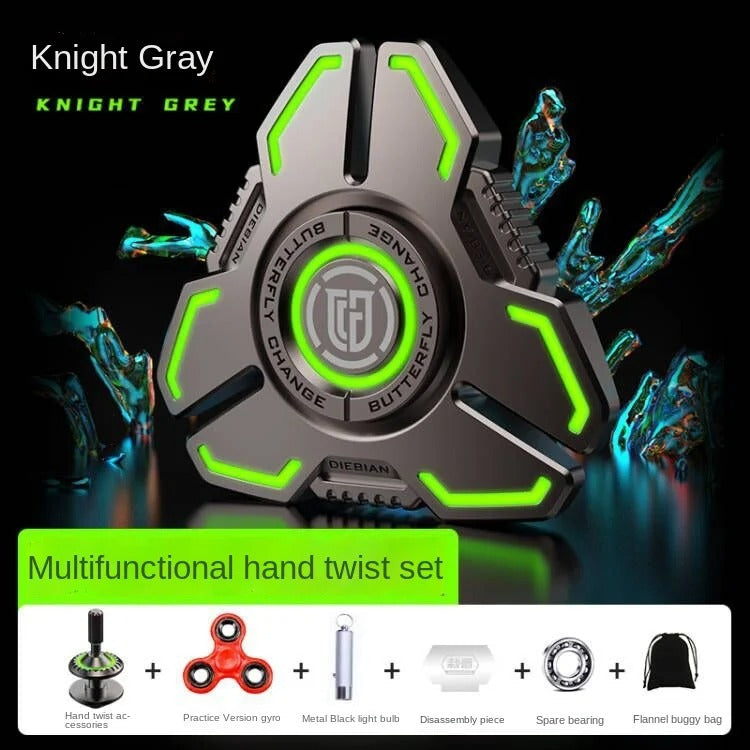 Luminous EDC Metal Fidget Spinner – Glow in the Dark Stress Relief Toy for Adults & Kids