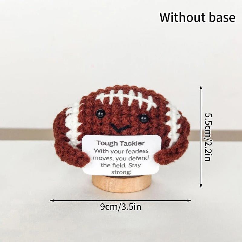Positive Crochet Doll – Funny Valentine's Day Gift with Card