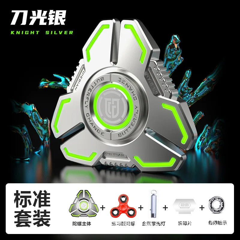 Luminous EDC Metal Fidget Spinner – Glow in the Dark Stress Relief Toy for Adults & Kids