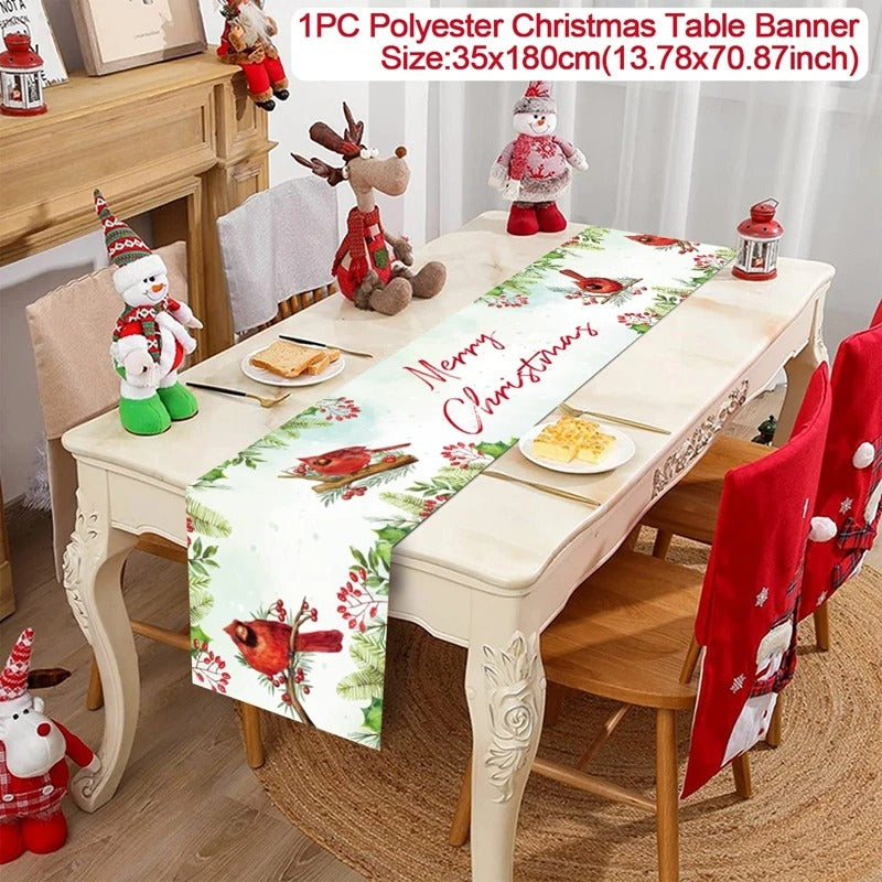 Merry Christmas Table Runner – Festive Holiday Table Decoration for Dining, Parties & Xmas Gatherings