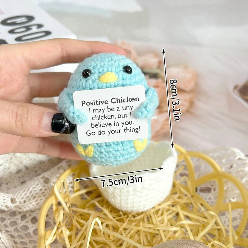 Positive Crochet Doll – Funny Valentine's Day Gift with Card