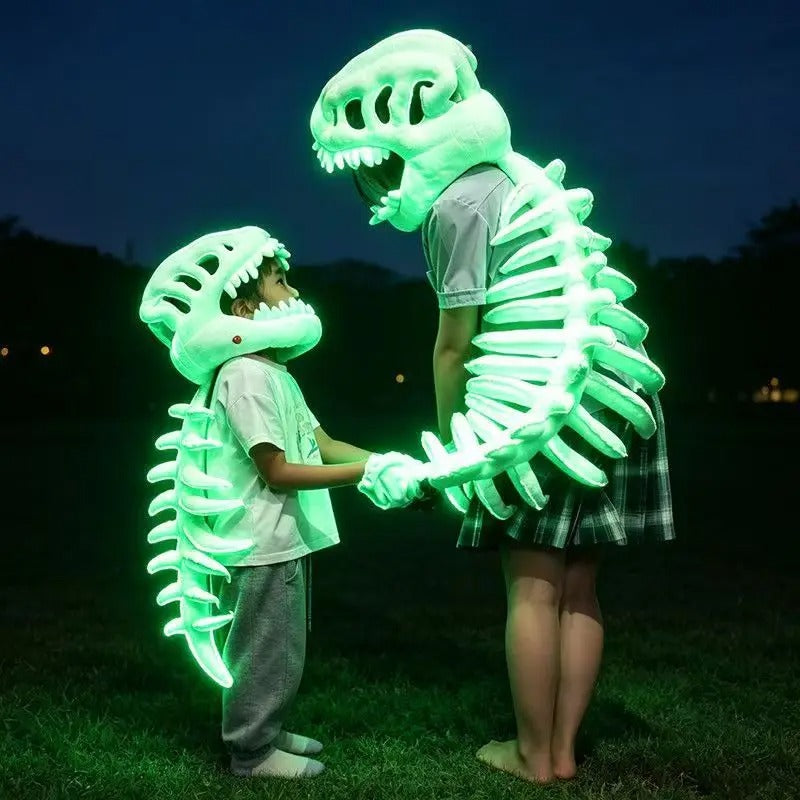 Dinosaur Skeleton Plush Headgear – Halloween Costume Accessory
