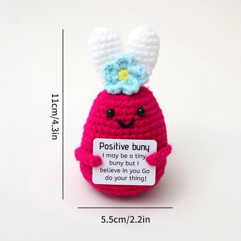 Positive Crochet Doll – Funny Valentine's Day Gift with Card