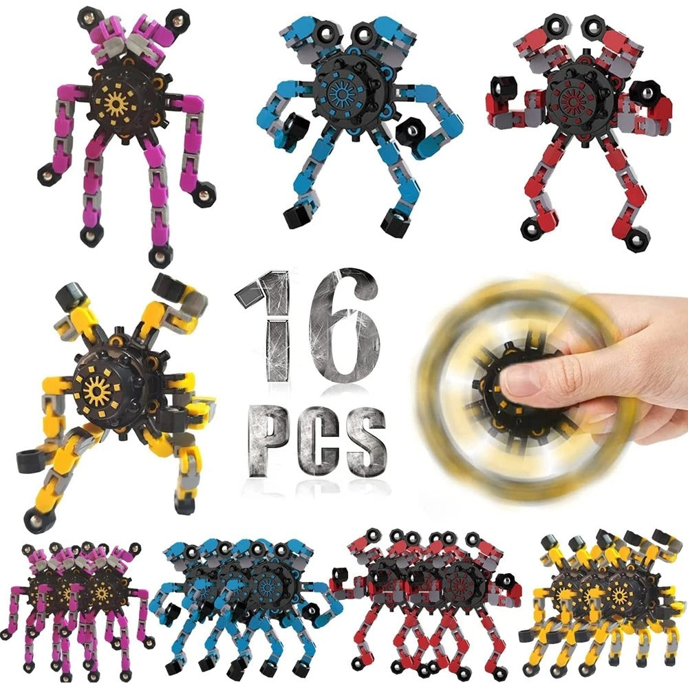 Deformable Fidget Finger Spinners – Stress Relief Sensory Spin Toy (1pc / 4pcs / 12pcs / 16pcs)