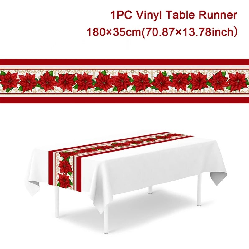 Merry Christmas Table Runner – Festive Holiday Table Decoration for Dining, Parties & Xmas Gatherings