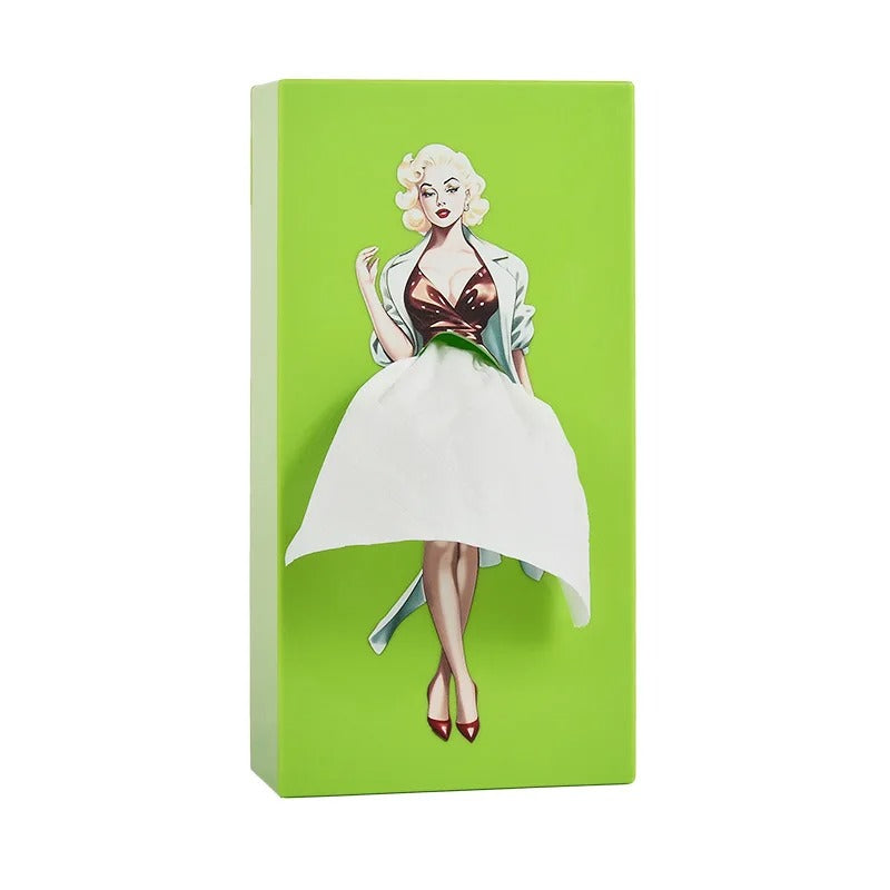 Puffy Skirt Girl Face Tissue Box – Cute Decorative Tissue Holder