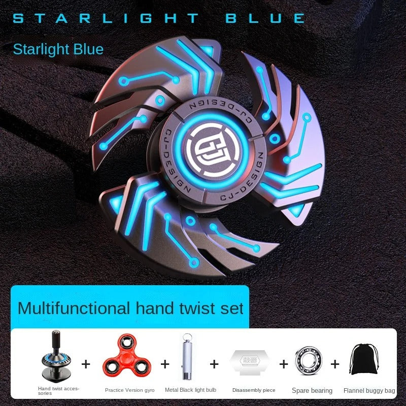 Luminous EDC Metal Fidget Spinner – Glow in the Dark Stress Relief Toy for Adults & Kids
