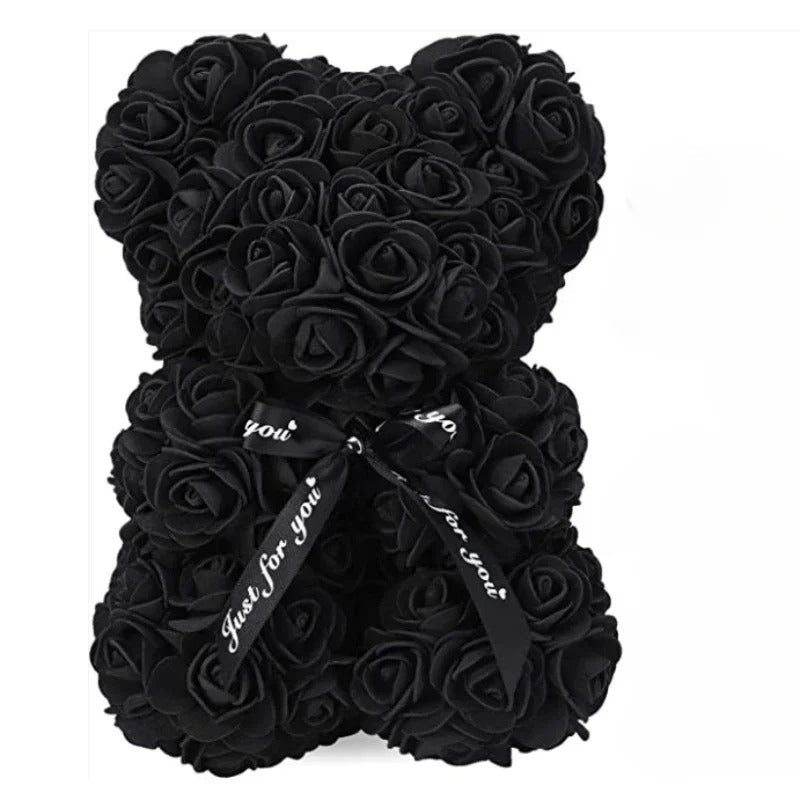 Valentine Gift Rose Bear – Artificial Flower Teddy Bear Decoration
