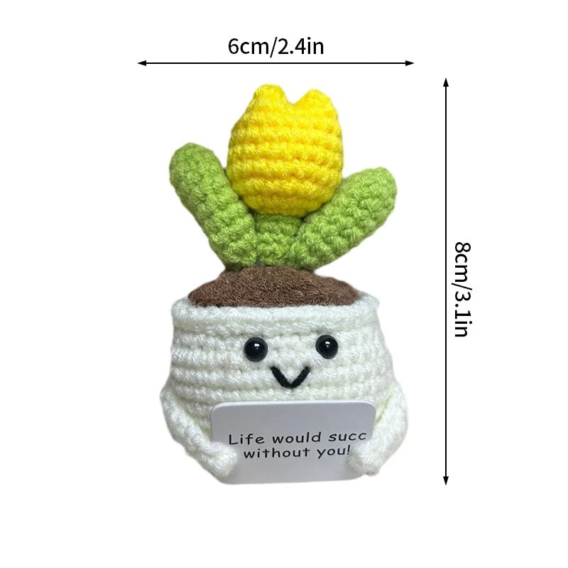 Positive Crochet Doll – Funny Valentine's Day Gift with Card
