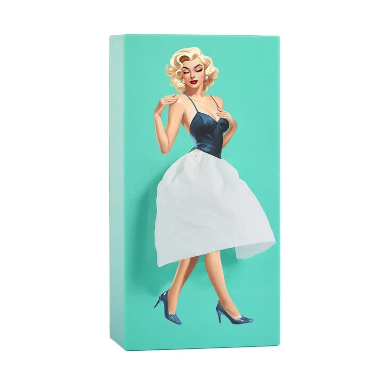 Puffy Skirt Girl Face Tissue Box – Cute Decorative Tissue Holder