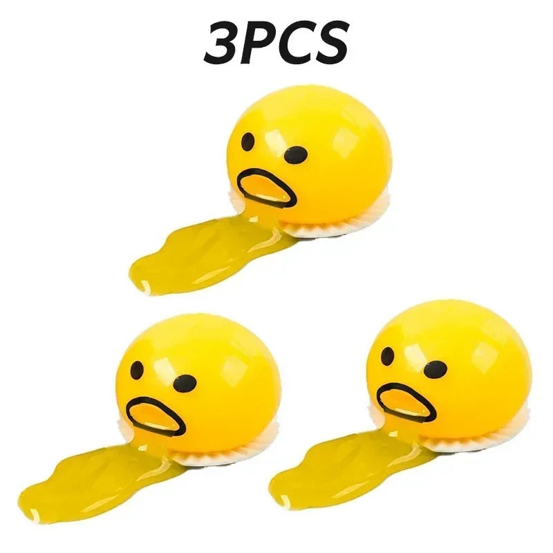 Vomiting Egg Yolk Squeeze Toy – Funny Anti-Stress Squishy Gadget for Kids & Adults