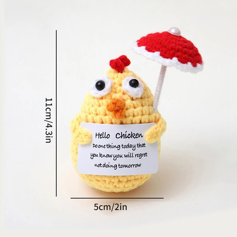 Positive Crochet Doll – Funny Valentine's Day Gift with Card