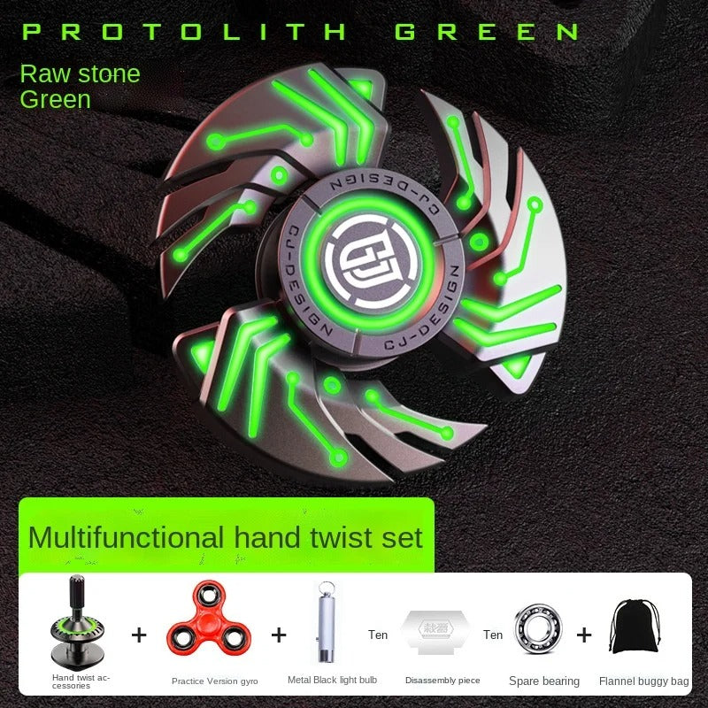 Luminous EDC Metal Fidget Spinner – Glow in the Dark Stress Relief Toy for Adults & Kids