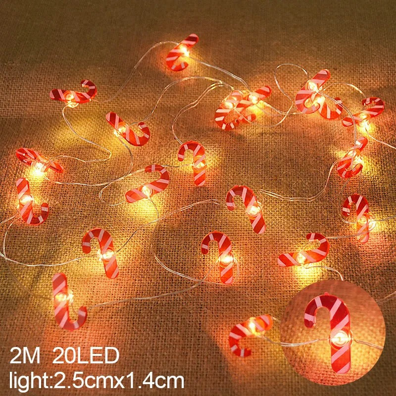 2M Santa Claus & Snowflake LED String Lights – 20 LED Festive Indoor Christmas Fairy Lights